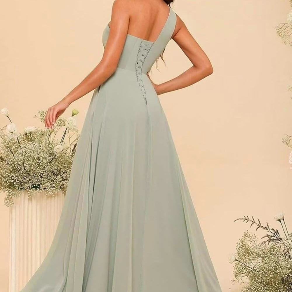Elegant Pink One-Shoulder Dress - Picture 3 of 3